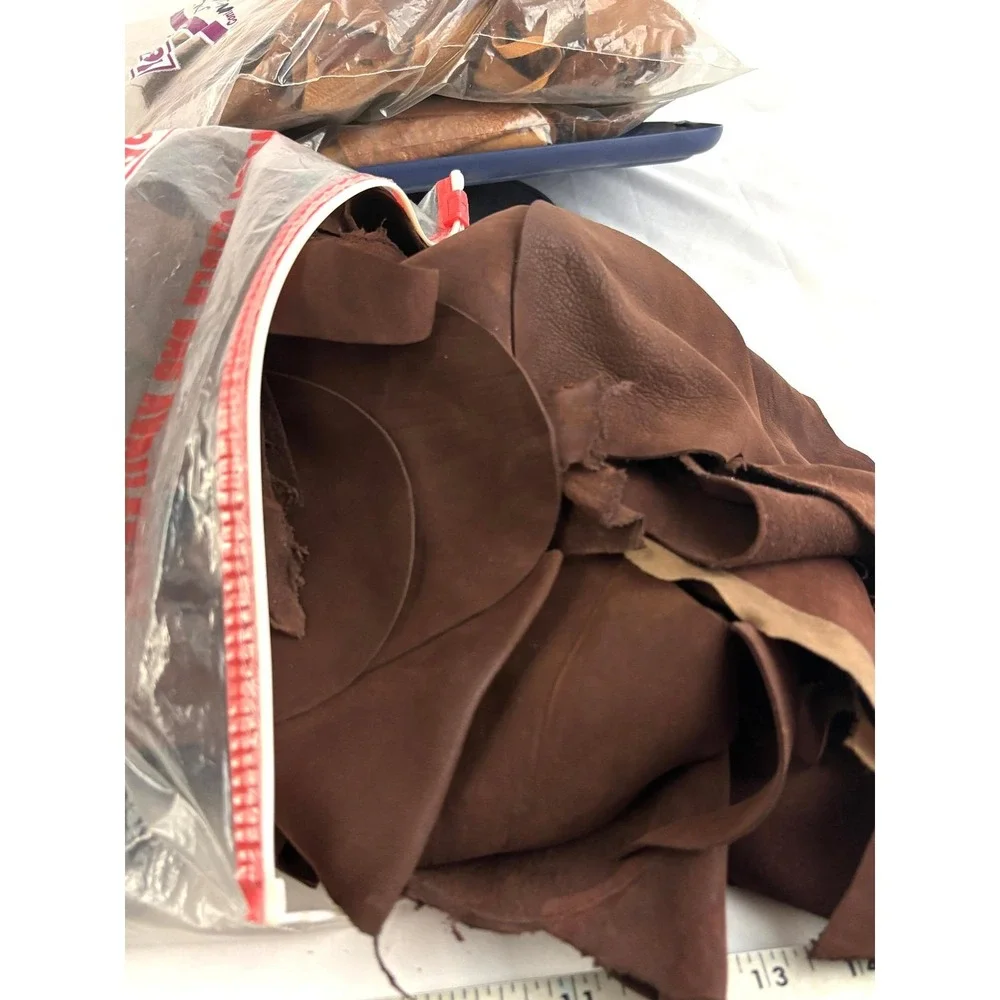 Genuine Leather Scrap Lot 8 LBS Mixed Pieces Upholstery Craft‎ DIY